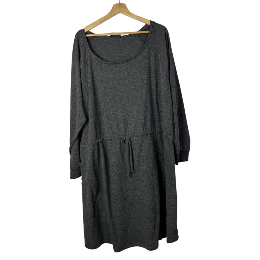Boutique Societie+ Gray Long Sleeve Cinch‎ Waist Dress 3X
